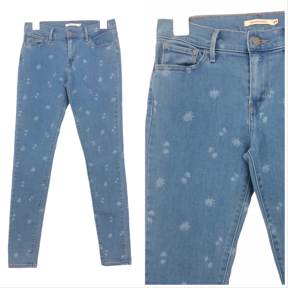 Levi’s 710 Super Skinny Palm Tree Print Jeans